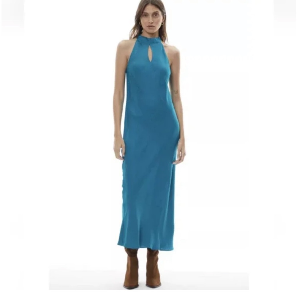 Young Fabulous & Broke Lou Lou Blue Leopard Print Midi Dress